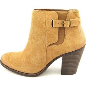 Lucky Brand Esperanza Tan suede heeled boots booties